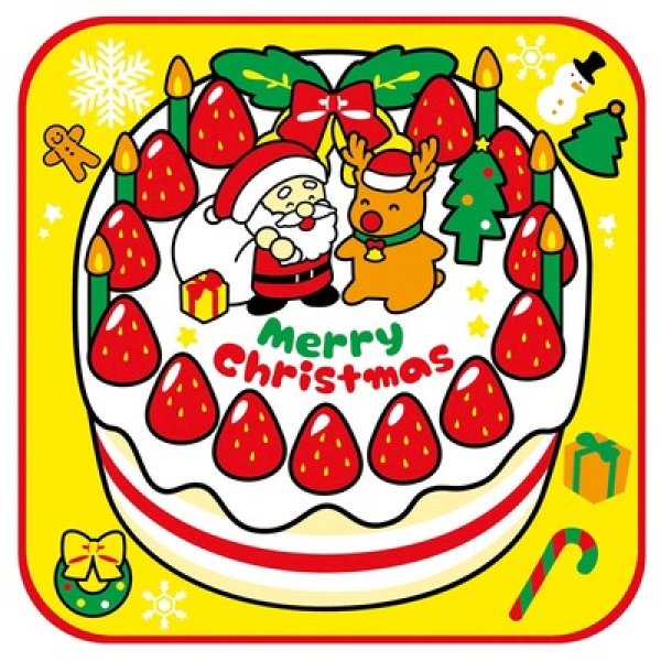 クリスマスタオルハンカチ（クリスマスケーキ）の写真