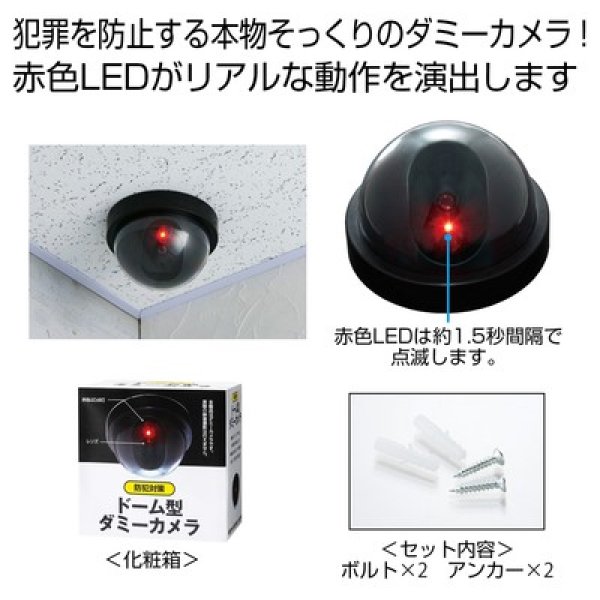 防犯対策　　ドーム型ダミーカメラの写真